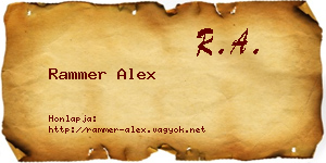 Rammer Alex névjegykártya